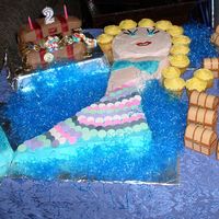 Mermaid Birthday With Treasure Chest I saw this done in Family Fun and thought it was a cute idea! This is a mermaid and a treasure chest cake for my daughter's 3rd...