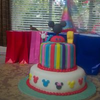 Mickey Mouse Clubhouse 2 tier, mickey mouse clubhouse, clubhouse is gumpaste, fondant covered with fondant accents
