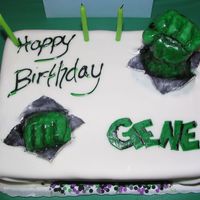 Incredible Hulk I made this cake for my husband's 23rd birthday. He loves the HULK, so I had him break through and say happy bday. Everything is...