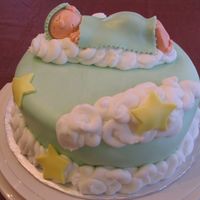 Fondant Sleeping Baby My first fondant cake! Thanks to HollyPJ and CustomCakesbySharon...their cakes, similar to this one, inspired me to try to make a fondant...