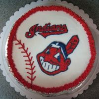 Cleveland Indians All BC Cleveland Indians cake. I also wrote "Take Me Out to the Ballgame around the sides.