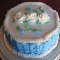 Blue And White Basket BC basket weave in blue and white.