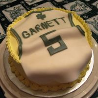 Garnett Jersey This cake was for my nephew's birthday. BC with fondant jersey.