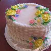 Basket Cake This cake is from Course 2. My first attempt at basketweave. (oval pan)