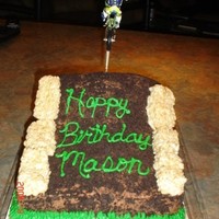 Dirtbike For a 4th birthday - he was into dirtbikes - the hay bales are rice crispie treats