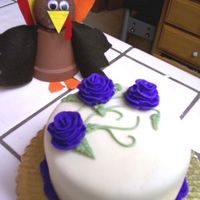 Fondant Cake Cinnamon swirl cake with MMF and buttercream roses. Donated this to the cake-walk for my brother's school's Harvest Carnival. The...