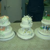 Wilton Course 3 Cakes A few coworkers and myself decided to take the Wilton class, this is our final cakes...Our instructor was fantastic...thanks Bonnie L.,...