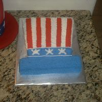 4Th Of July Cake This is my first attempt only using a star tip. It's a Red Velvet Cake with Buttercream icing.