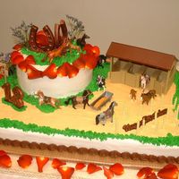 Cowgirl's 18Th Birthday Cake My daughter turned 18 and since she loves horses and is learning to barrel race, I figured that would be the theme for her cake. Bottom is...