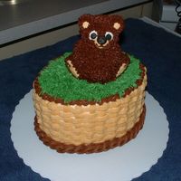 Bear In A Basket Made for a young fellow that just lost his dad a few days ago. I thought this might make his birthday a little better since he loves Teddy...