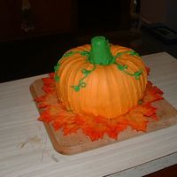 Harvest Pumpkin Cake I've never been a real big fan of Halloween, so we've always celebrated Harvest instead. I made this Harvest Pumpkin for my kids...