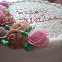 Rose Cornelli Buttercream roses with cornelli lace.