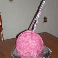 Just A Ball Of Yarn.... For my sister's bday, I made her a cake representing one of her hobbies, knitting.This ball of yarn might not make a good sweater, but...