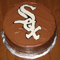 Go Sox Below is a cake I put together and decided to decorate it for a Chicago White Sox World Series Game One Party.