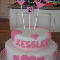 Simple Heart Cake my second attempt at a two tier cake, for a friend's daughter's brithday
