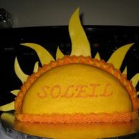Sun Cake for a little girl named Soleil...so I decided to make a sun!