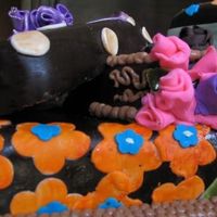 Extreme Close Up Only shot I got of this cake while in progress. Does a good job of showing the wild color scheme used for this 18 year old's party....