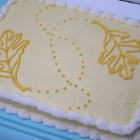 Simple Autumn Cake Easy but pretty cake I made while I was taking the Wilton Course 1 class for the teachers at my children's middle school. All butter...