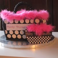 Polka Dot Purse Cake The cake was made to look like the invitation.