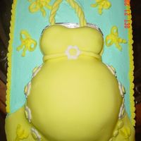 Belly Cake Sheet cake iced in BC and Dress is MMF