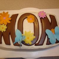 Mom Chocolate MOM, fondant flowers & butterlies.