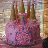 Princess Castle buttercream frosting and stars with ice cream cones