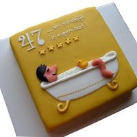 Bath ...it sais: 47 and finally in own bath. Made for a friend of my parents who's working at his bathroom. Nice detail: cake's...