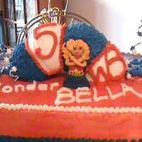 Wonderbella This cake was for my daughter's 5th birthday. She couldn't decide btwn wonderwoman and Hannah Montana, so I made a double sided...
