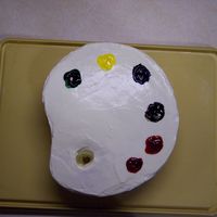 Parker's Paint Palette I made this cake for my step-daughter's 9th birthday. She loves art so when I found this cake idea I just had to make it for her.