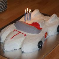 Trac 7 This is a collaborative effort between my husband and I. Our youngest wanted a Mach 5 cake for his birthday and we came up with the Trac 7...