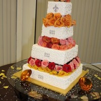 Wedding Cake. tres leches cake, whit fresh strawberries filled, decorated whit fresh flowers and sugar diamons!