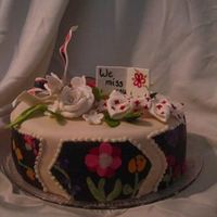 Floral Inlay Cake Shameless Colette Peters copying. :) Her floral inlay cake was just too gorgeous... this is nowhere near as nice as her version, but I'...