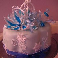 Winter Engagement Cake. When my mother's boyfriend told me he was proposing I had to make a cake. :) This cake was actually constructed in secret right under...