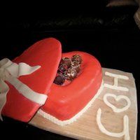 Chocolate Box Cake I surprised my hubby with making him a chocolate box-looking cake for valentines day. Raspberry chocolate cake with white chocolate icing...