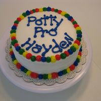 Champion Of The Big Boy Potty! I made this cake for my friend's son who has just been potty trained.