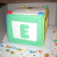 Img_0029.jpg "Smash cake" for a 1st birthday. The letters around the sides spell the child's name. Everything else is fondant.TFL!Jen