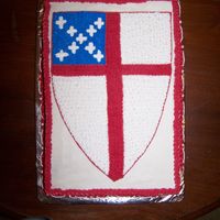 Episcopal Shield I did this cake for the dedication of our church's Parish Life Center.