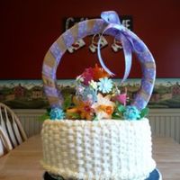 90Th B-Day Cake This is the cake that the gumpaste flowers went on. I was honored to d this cake for my friends mom :)