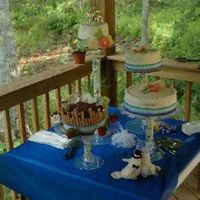 Mountain Wedding cakes for my dd wedding. many imperfections, but she was thrilled and they tasted yummy. 2 wasc-one with raspberry jam, one with fresh...