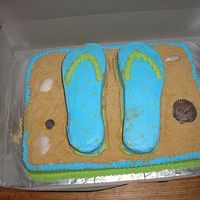 Flip Flops This isn't as good as some of the flip flop cakes on here, but the recipient loved it! Its a chocolate cake, covered in buttercream...