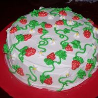 Strawberry Vines This is my first time posting a picture. I made this cake for my sister-in-law's mom.