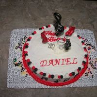 Music Cake pound cake recipe with buttercream icing and fondant accents! this is my first paid cake as well was for the same birthday as my bibble...