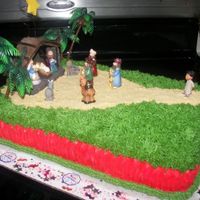 Emanuel`s Nativity Scene B-Day I made this cake for my BIL B-Dday on Christmas Day. It`s a pound cake with bc icing.He wanted a Nativity Scene Theme,as I haven`t made any...