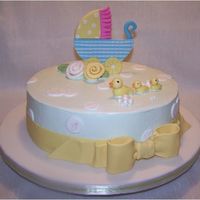 Baby Shower Cake Buttercream covered cake with fondant details. Thanks for looking.