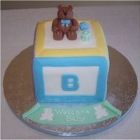 Baby Shower Cake Baby Block for a baby shower.