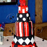 90Th Birthday Cake This is the cake I made for my great grandmother's 90th birthday. It's the largest cake I've made yet, and I had to...