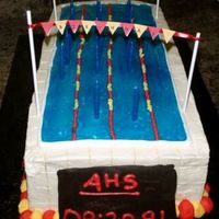 Swimming Pool Made this last minute (night before!) for a friend's birthday. She was captain of her swimming team, so I made a quick pool out of...