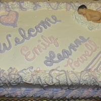 Baby Girl Cake For My Cousin this was my 1st time working with whipped cream frosting, dont like it to much to many blow outs, but the colors came out very pretty I...
