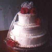 50Th Anniversary I made this cake for my grandparents' 50th. It was my first stacked cake, all bc and filled with strawberry jam.