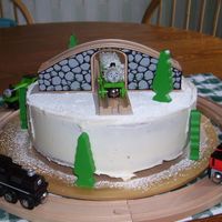 Thomas The Tank Cake I made this cake for my train crazy 3 yr old son.